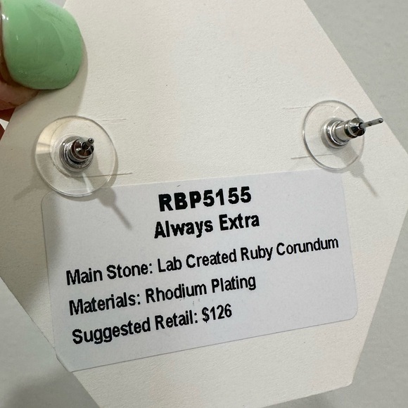Bomb Party jewlery september Always Extra lab created ruby corundum earrings - Picture 2 of 11